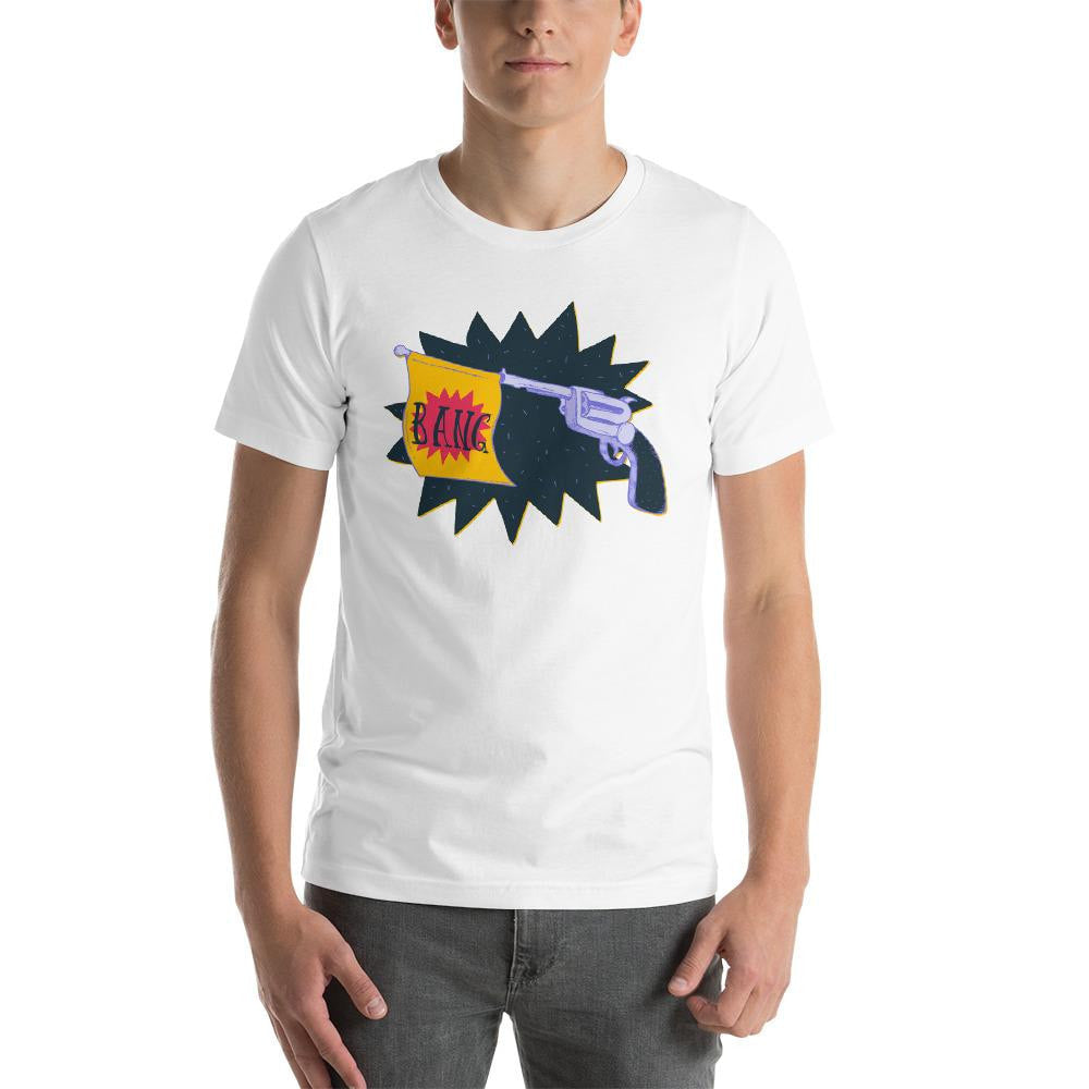 Bang Half Sleeve T-Shirt — White (2)