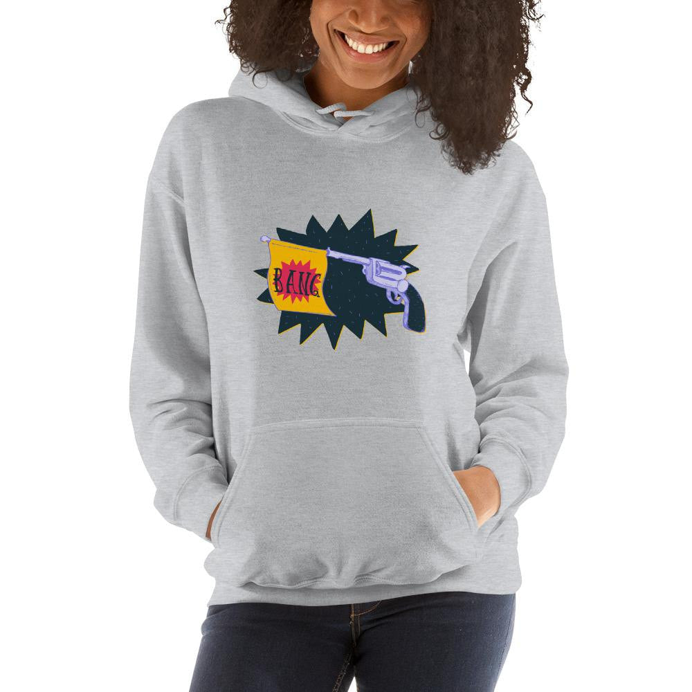 Revolver Bang Unisex Hooded Sweatshirt — detail view 3