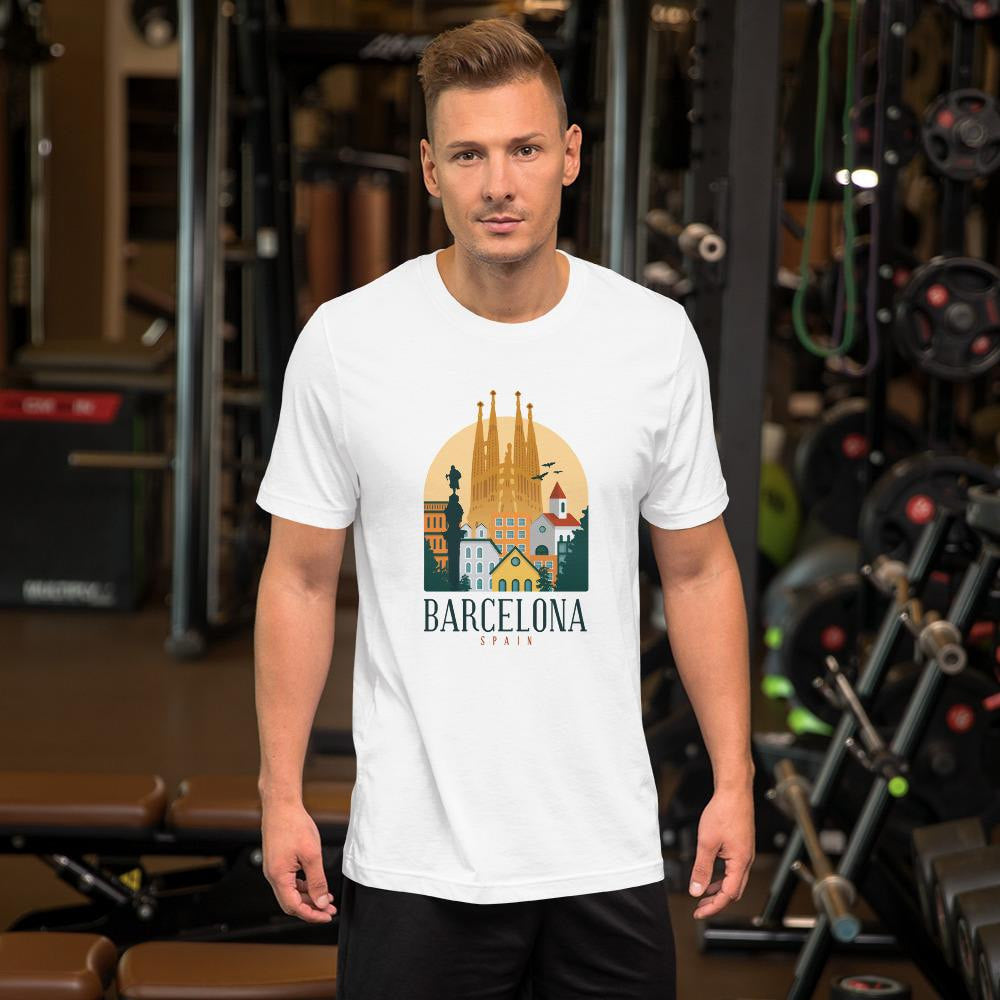 Barcelona Spain Half Sleeve T-Shirt — detail view 2
