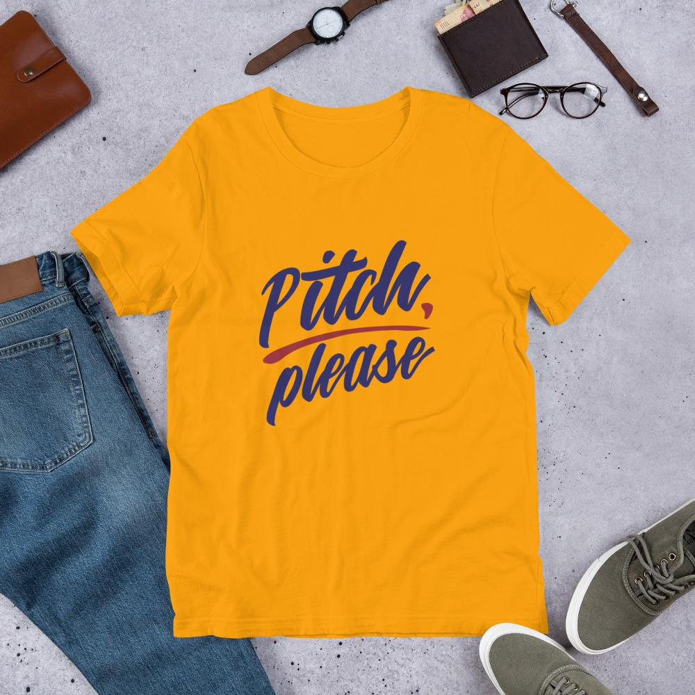 Pitch Please Half Sleeve T-Shirt — Gold