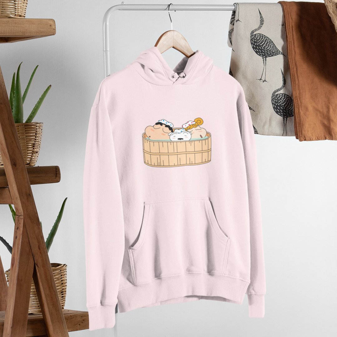 Bath Together Unisex Hooded Sweatshirt — Light Pink