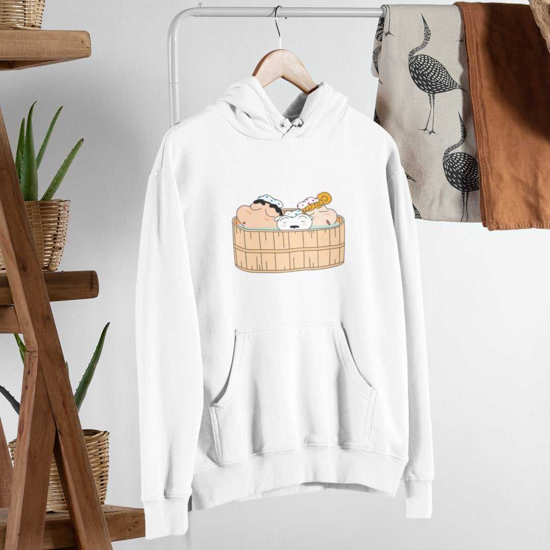 Bath Together Unisex Hooded Sweatshirt — White