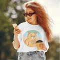 Bear Coffee Retro oversized tee front graphic – Fourth Dimension Club