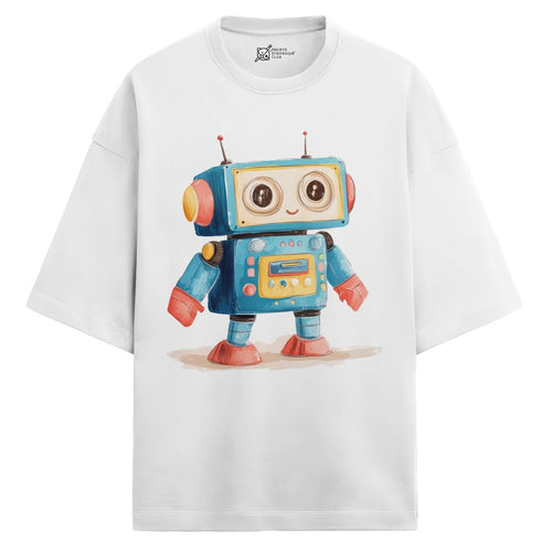 French terry oversized t-shirt with Beep print