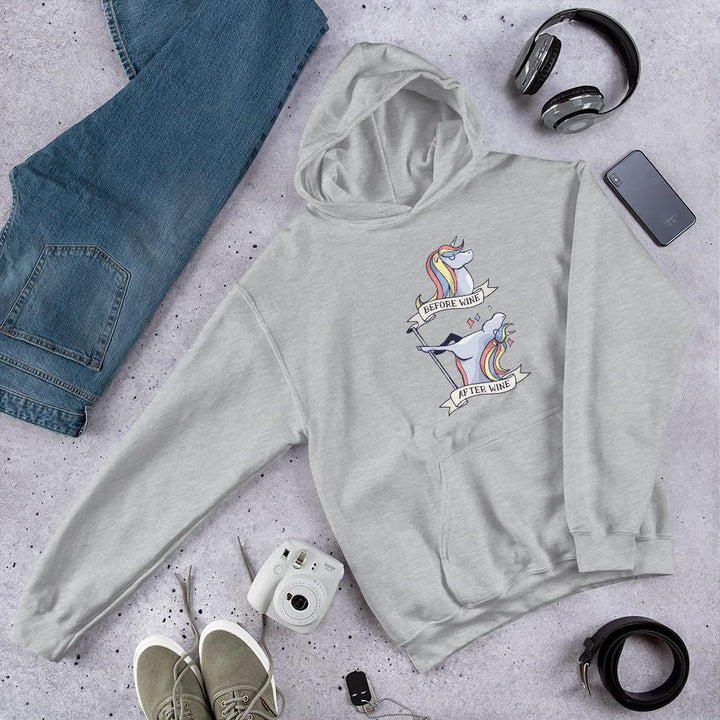 Before & After Wine Unisex Hooded Sweatshirt