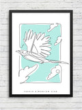Birds & Clouds framed poster – Fourth Dimension Club