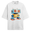 Blinky Oversized French Terry T-Shirt — white-1