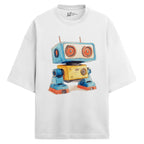 Blinky Oversized French Terry T-Shirt — white-1