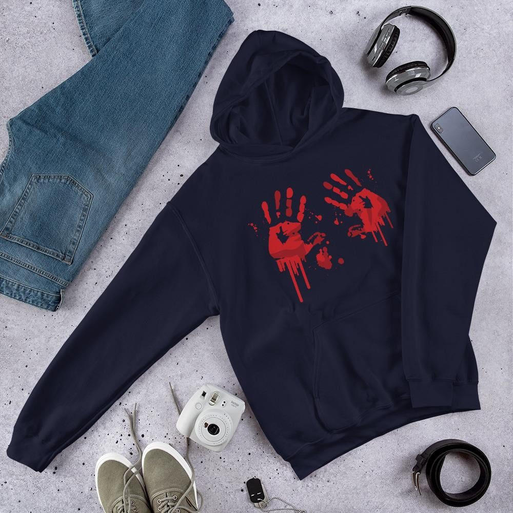 Blood Stains Unisex Hooded Sweatshirt — Navy