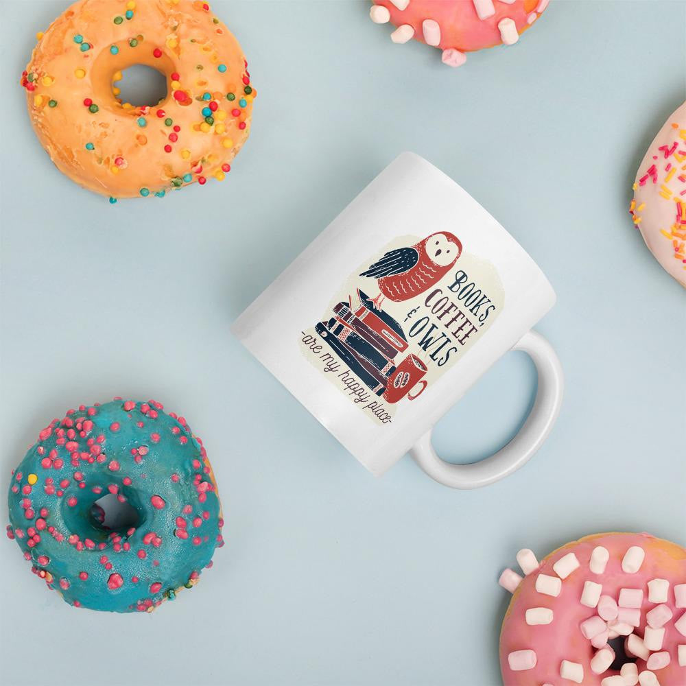 Books, Coffee & Owls coffee mug – Fourth Dimension Club