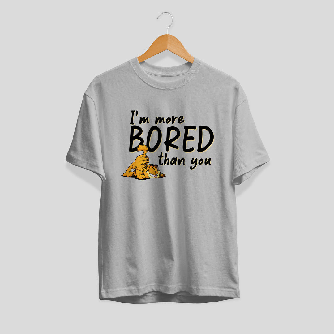 Bored Than You Unisex Half Sleeve T-Shirt — Grey