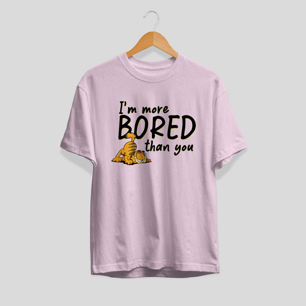 Bored Than You Unisex Half Sleeve T-Shirt — Light Pink