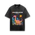 Cotton acid wash oversized t-shirt with Brachiosaurus print