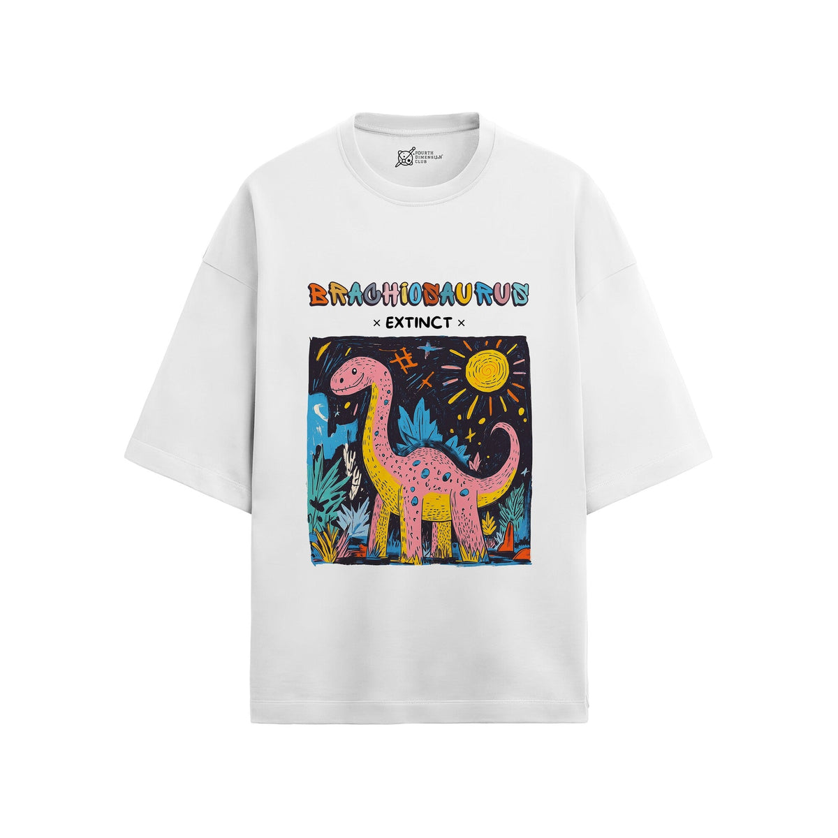 French terry oversized t-shirt with Brachiosaurus print