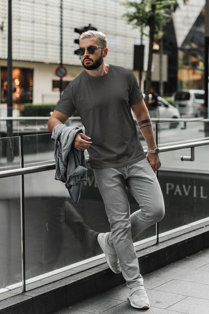 Men/Unisex Plain Half Sleeve T-Shirt — Brown