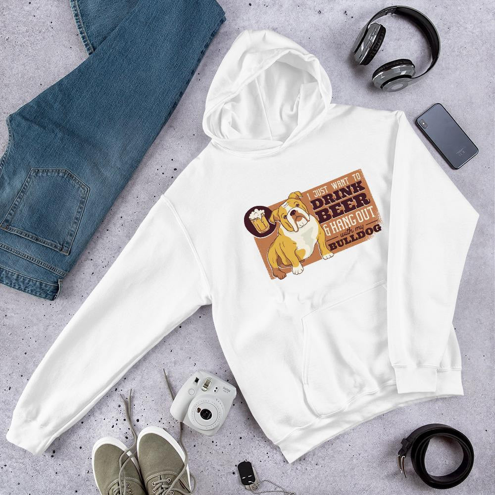 Beer & Bulldog Unisex hooded Sweatshirt — detail view 3