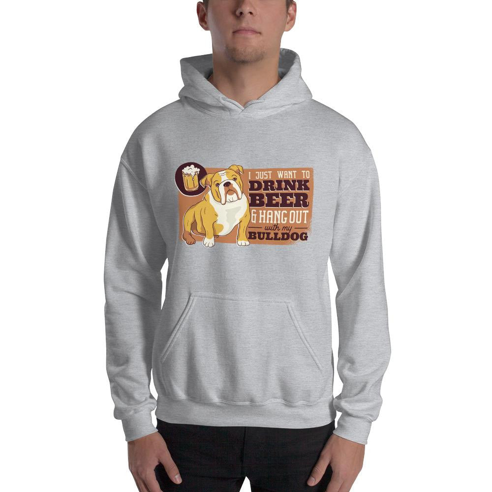 Beer & Bulldog Unisex hooded Sweatshirt — detail view 4