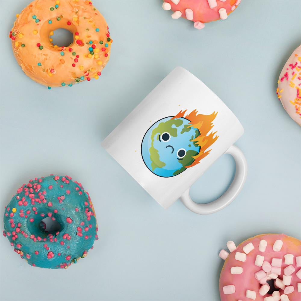 Burning Sad Earth coffee mug – Fourth Dimension Club
