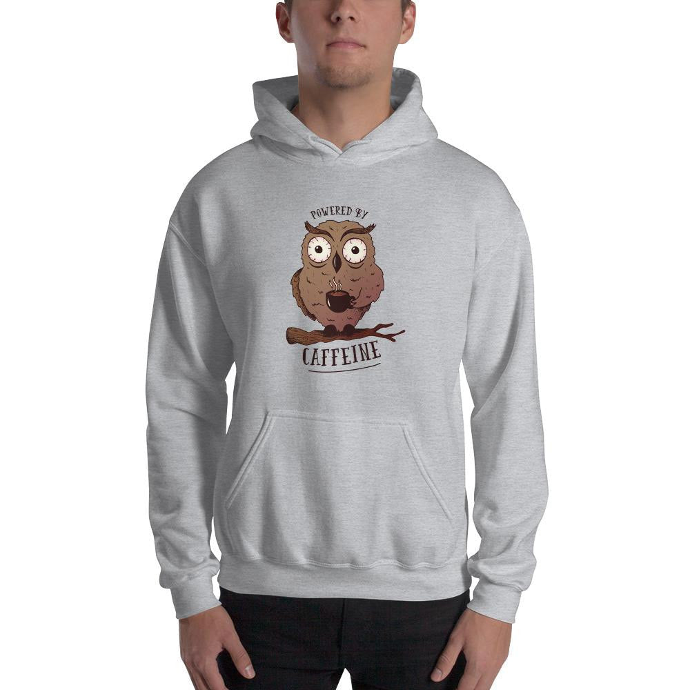 Caffeine Owl Unisex Hooded Sweatshirt — detail view 3