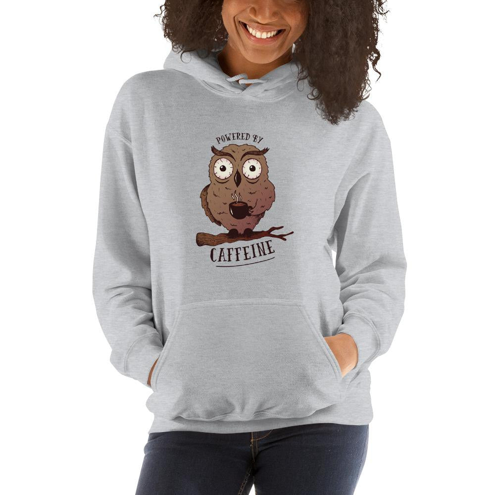 Caffeine Owl Unisex Hooded Sweatshirt — detail view 2
