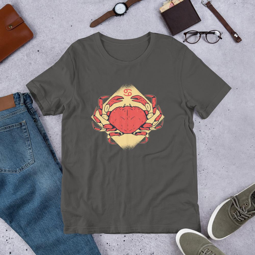 Cancer Zodiac Half Sleeve T-Shirt — Charcoal