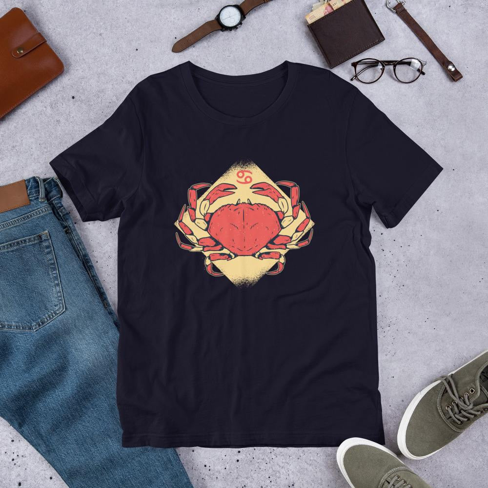 Cancer Zodiac Half Sleeve T-Shirt — Navy