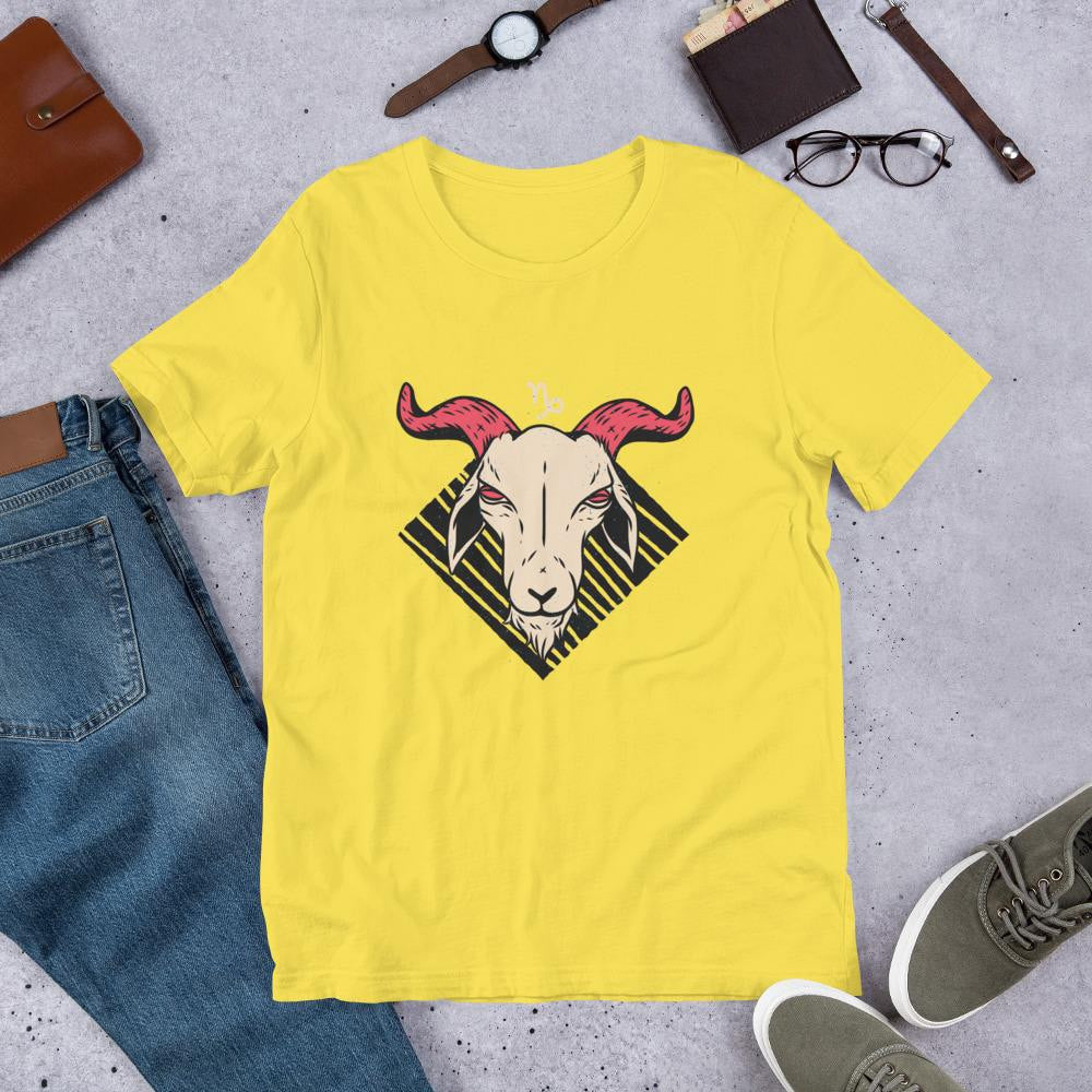 Capricorn Zodiac Half Sleeve T-Shirt — Yellow
