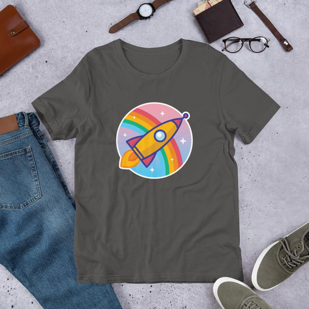 Cartoon Rocket graphic tee front print – Fourth Dimension Club