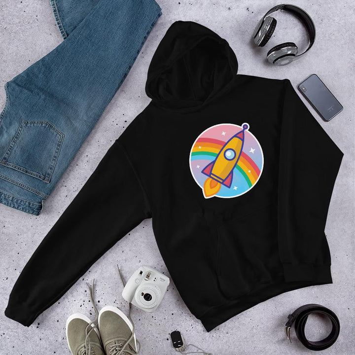 Cartoon Rocket Unisex Hooded Sweatshirt