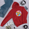Cartoon Rocket Unisex Hooded Sweatshirt — Red