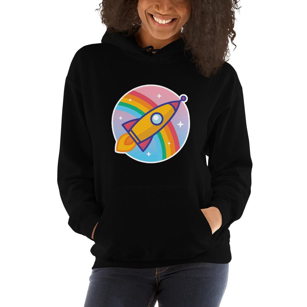 Cartoon Rocket Unisex Hooded Sweatshirt — detail view 5