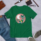 Cat Kid Half Sleeve T-Shirt — Green