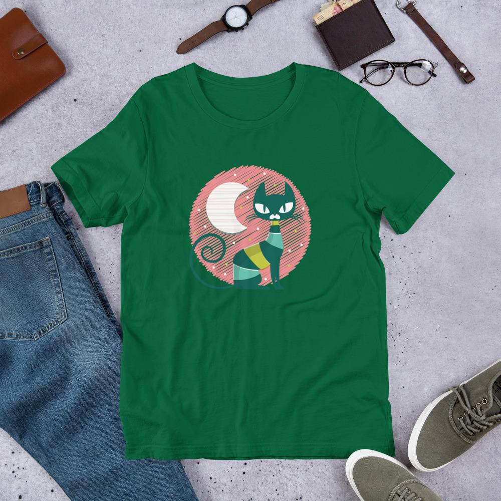 Cat Kid Half Sleeve T-Shirt — Green