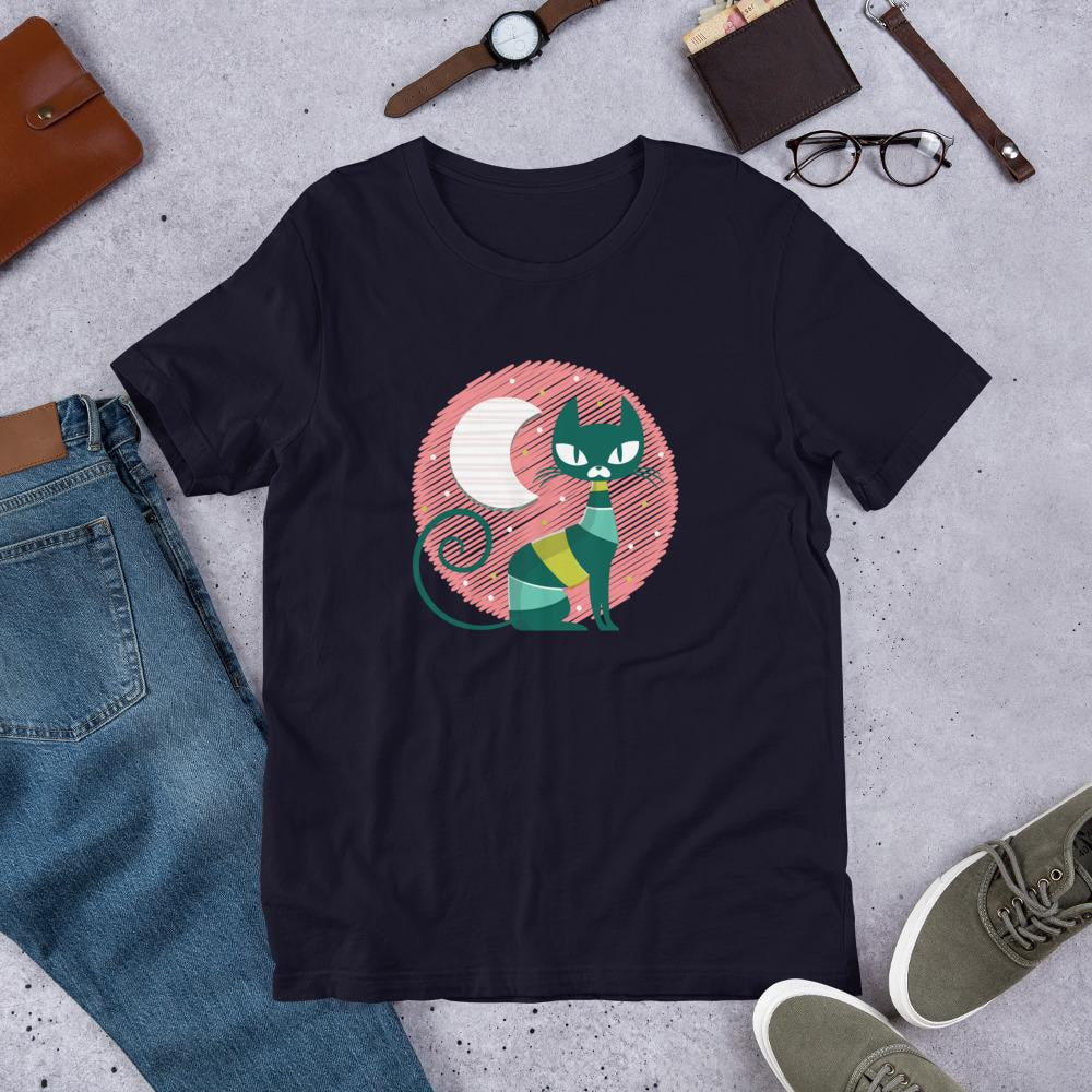 Cat Kid Half Sleeve T-Shirt — Navy