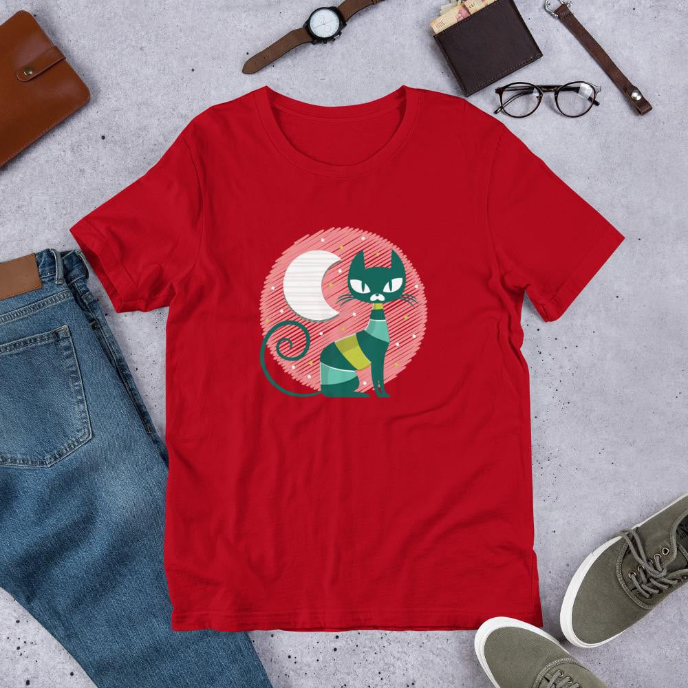 Cat Kid Half Sleeve T-Shirt — Red