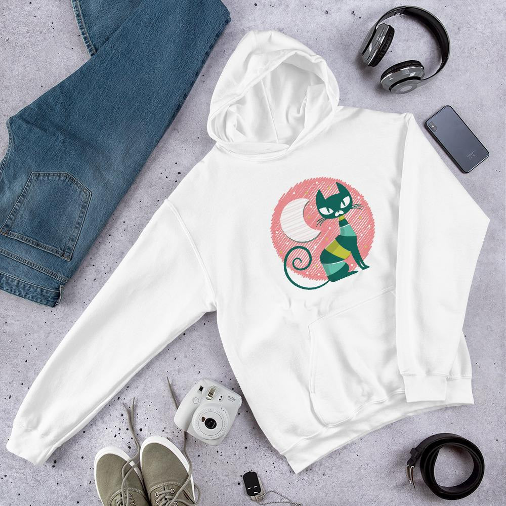 Cat Kid Unisex Hooded Sweatshirt — White