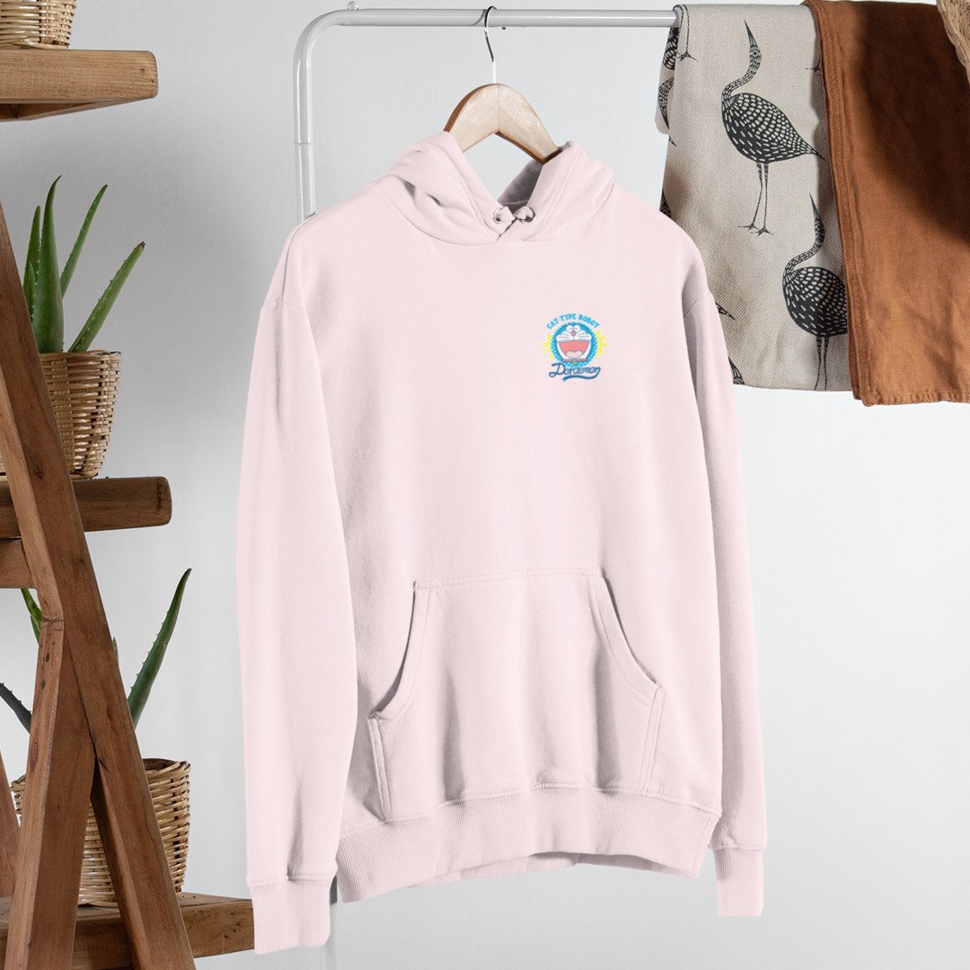 Cat Type Robot Unisex Hooded Sweatshirt — Light Pink