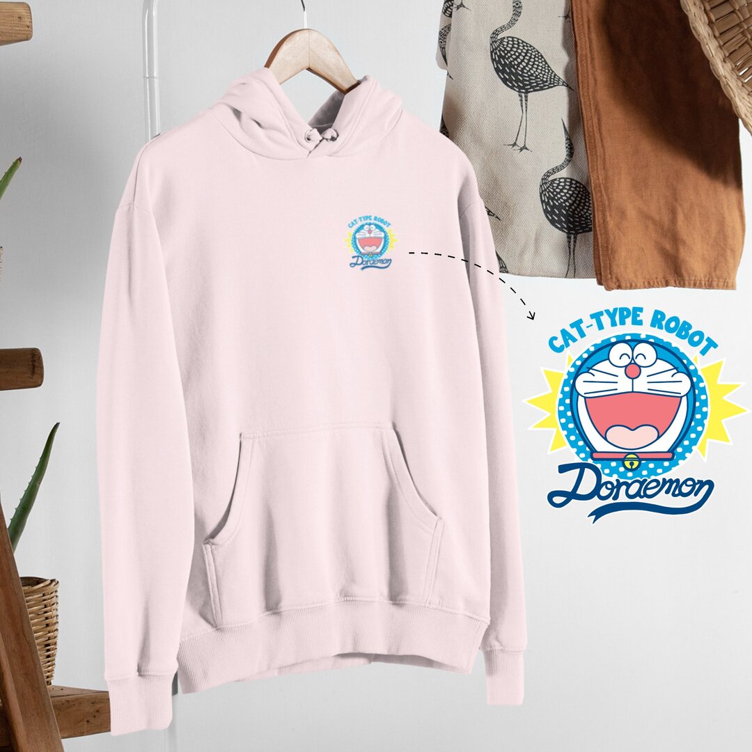 Cat Type Robot Unisex Hooded Sweatshirt — front view