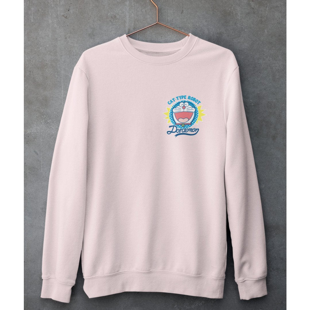 Cat Type Robot Unisex Sweatshirt #Doraemon #Pocket-design
