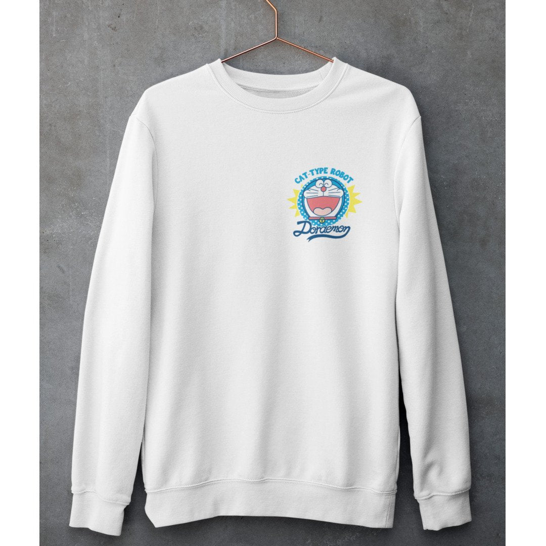 Cat Type Robot Unisex Sweatshirt — White