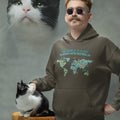 Cotton hoodie with Cat’s World Adventure print