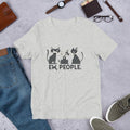 Ew, People Cats Half Sleeve T-Shirt — Grey
