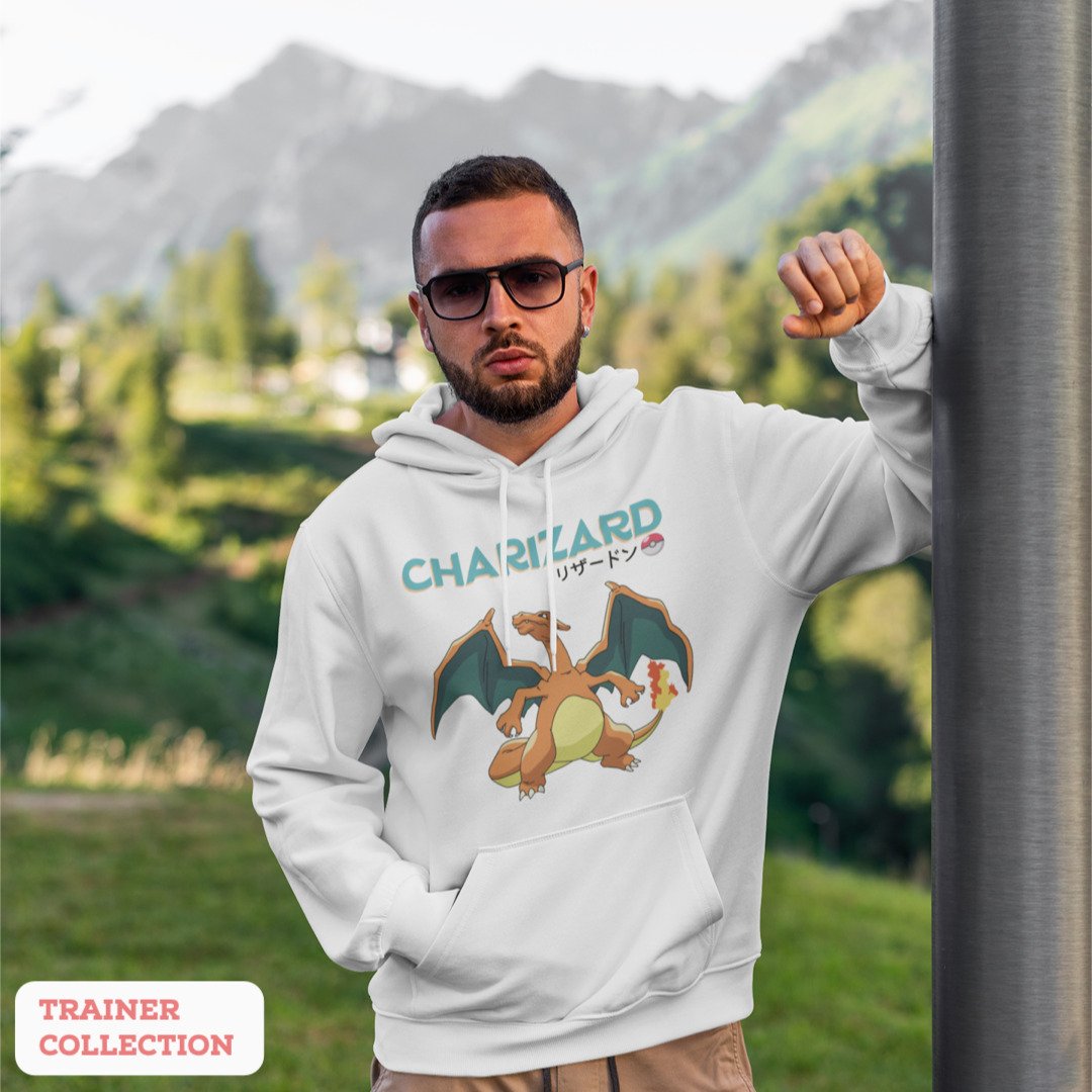 Charizard Unisex Hooded Sweatshirt — White