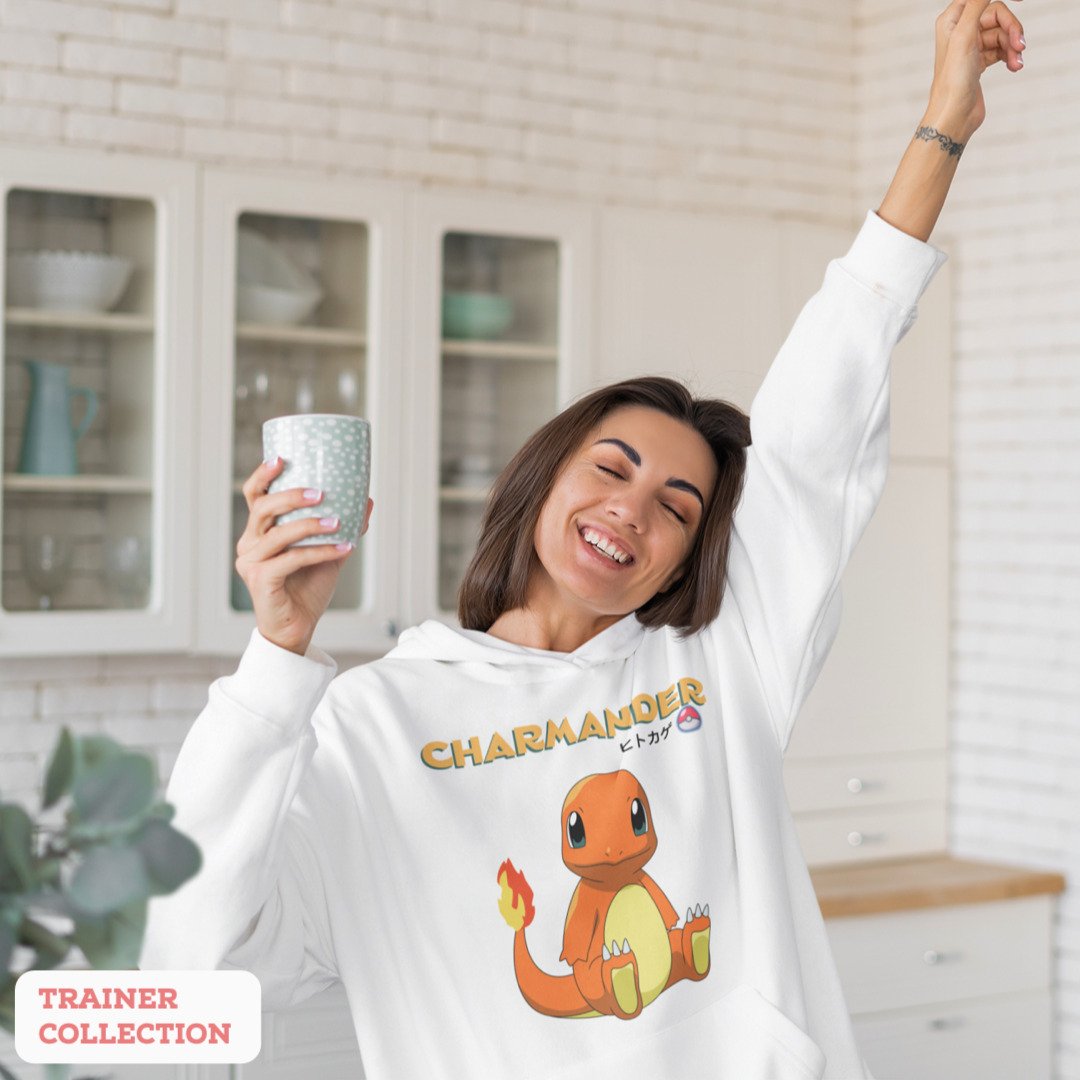 Charmander Unisex Hooded Sweatshirt — White