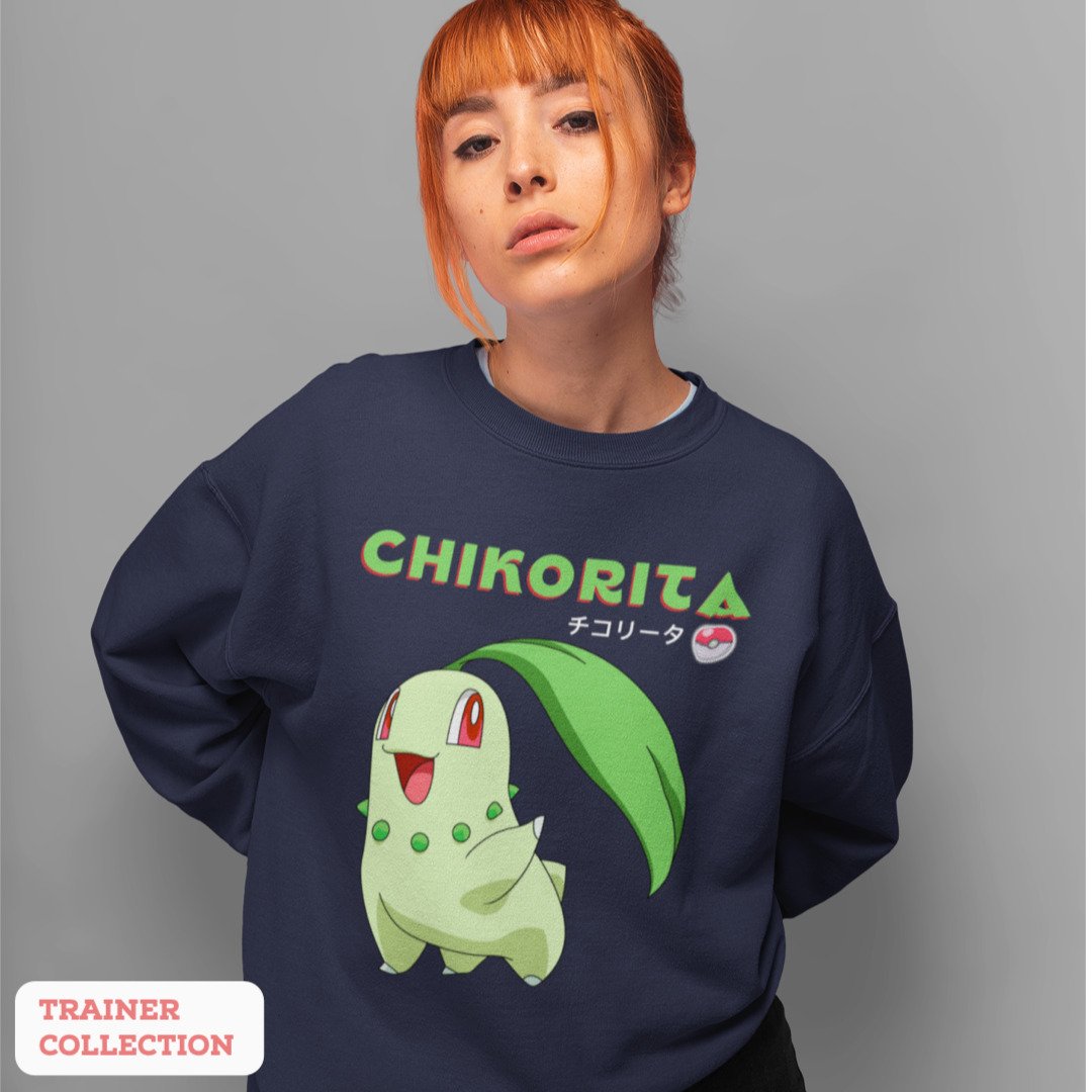 Chikorita Unisex Sweatshirt — Navy