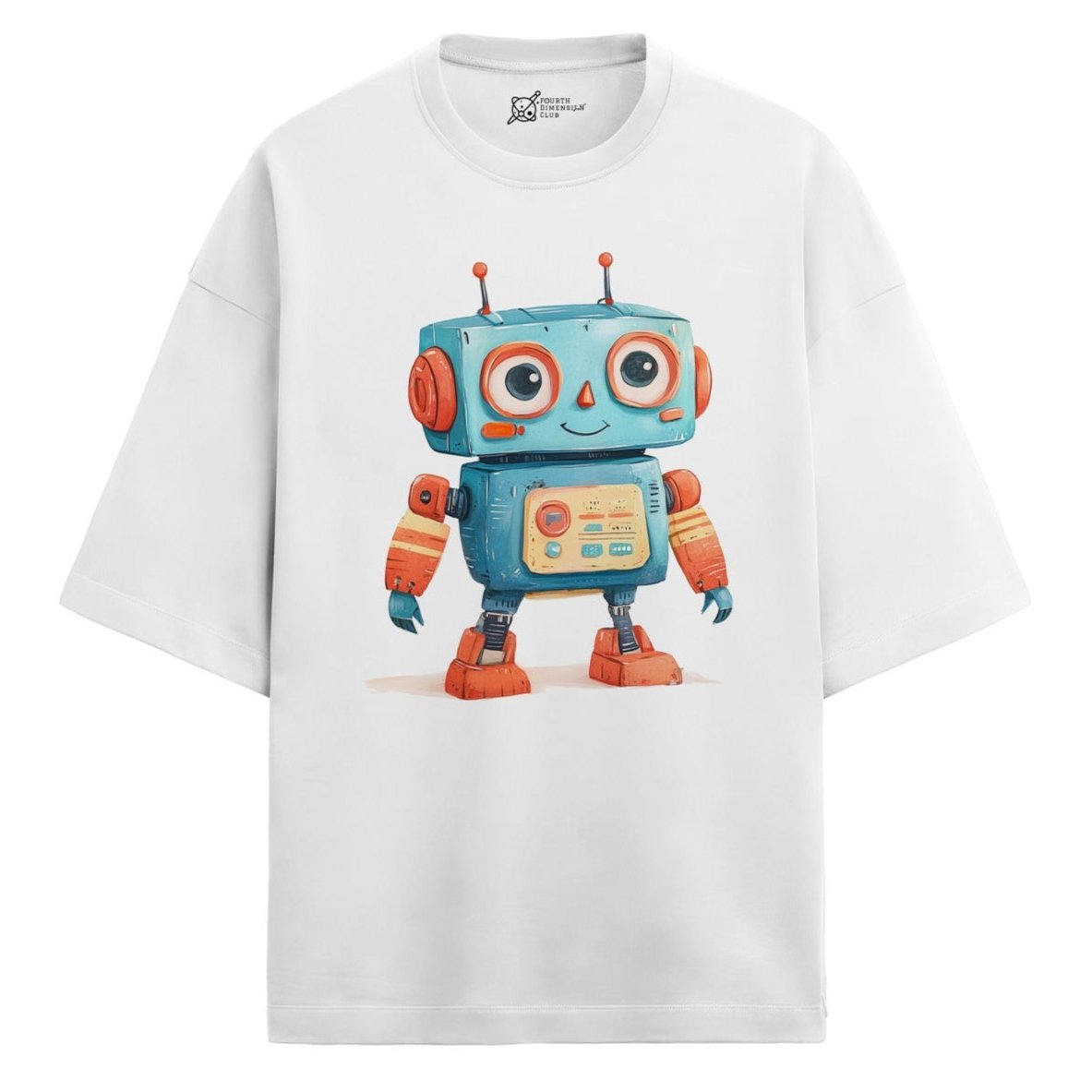 Chipper Oversized French Terry T-Shirt — white-1