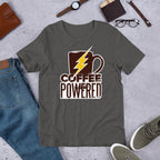 Coffee Powered Half Sleeve T-Shirt — Charcoal