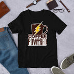Coffee Powered Half Sleeve T-Shirt — Black