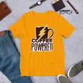 Coffee Powered Half Sleeve T-Shirt — Gold