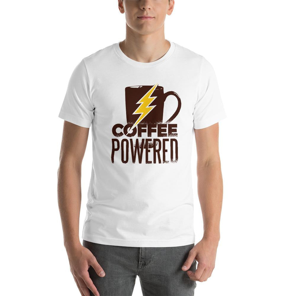 Coffee Powered Half Sleeve T-Shirt — White (2)